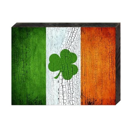 DESIGNOCRACY Ireland Flag Rustic Art on Board Wall Decor 85099IR18